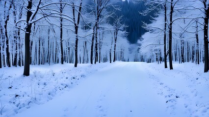 Fototapeta premium winter forest in the snow