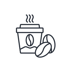 Coffee delivery icon. vector.Editable stroke.linear style sign for use web design,logo.Symbol illustration.