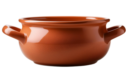 A traditional clay pot, perfect for cooking and serving a variety of dishes. Ideal for rustic kitchen decor and culinary use.