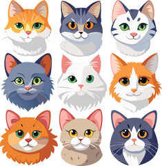 Fototapeta premium Adorable Cat Stickers A Collection of Cute and Playful Designs