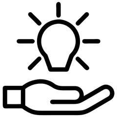 Obraz premium Hand holding a light bulb symbolizing ideas, creativity, and innovation