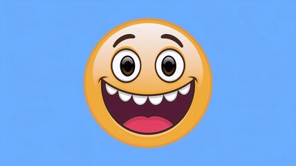 Fototapeta premium Laughing emoji expression, happy emoticon