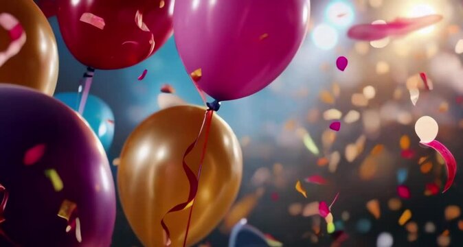 flying colorful balloons wallpaper