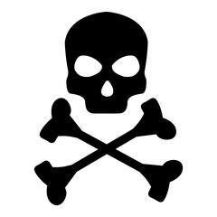 Vector icon of skull and crossbones cross on white background
Black skull, halloween