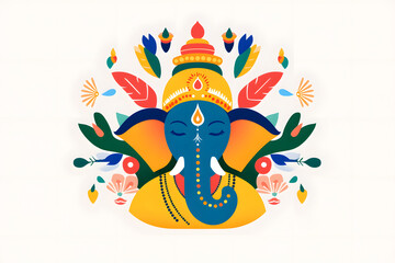 Naklejka premium Ganesh Statue, Hindu Deity and Symbol of Wisdom and Prosperity