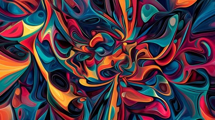 Abstract Swirling Colors in Digital Painting, Digital Art, Abstract Background, Colorful Shapes