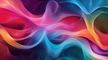 Obraz premium Abstract Wavy Lines in Vibrant Colors, Digital Art, Abstract Background, Graphic Design