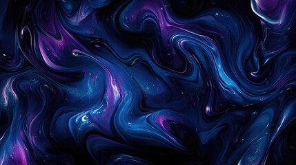 Abstract Swirling Blue and Purple Liquid Background.