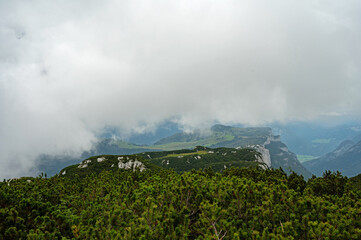 Fototapeta premium view from the top of the Steinplatte mountain near Waidring in Tyrol in Austria