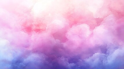 Dreamy Pastel Cloudscape with Soft Pink and Purple Tones &ndash; Ethereal and Serene Abstract Art