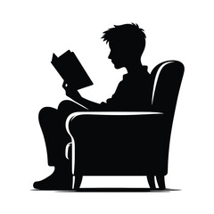 Silhouette of a person reading