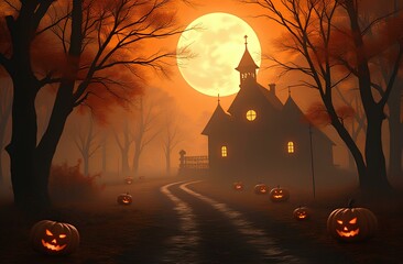 Orange Halloween background