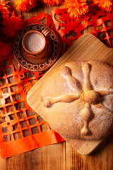 Pan de Muerto. Typical Mexican sweet bread that is consumed in the season of the day of the dead....
