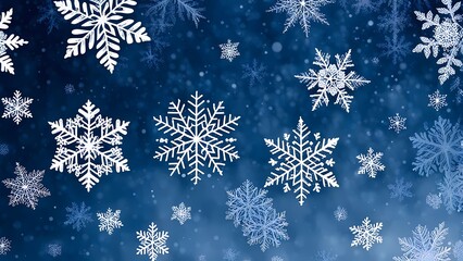 Blue background with snowflakes