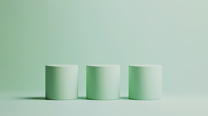 Green cylinders arranged in minimalist style