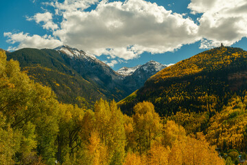 Telluride in Fall, golden aspens, town views, and hiking. 