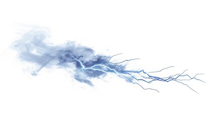 Obraz premium Abstract lightning bolt on blue watercolor background.