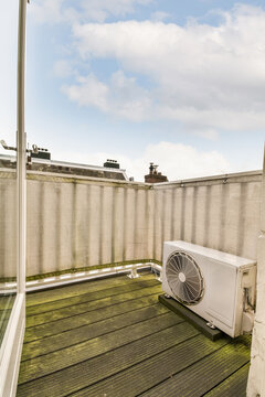 Urban Rooftop with Air Conditioning Unit
