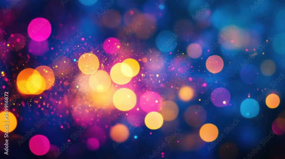 Poster abstract bokeh background with colorful lights