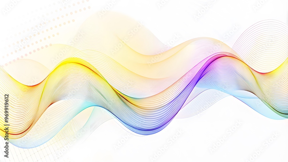 Poster Abstract wave design. Futuristic particle concept with blue dotted lines and smooth low poly grid, oscillating and floating on a dark background. 3d rendering of abstract blue digital waves 