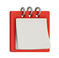 Notepad logo and social media Icon 3d on png transparent background.