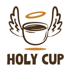 holy cup angel minimalist logo design