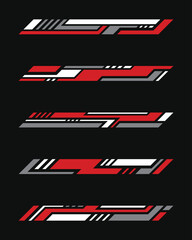 Abstract racing geometric stripes car wrap stickers set