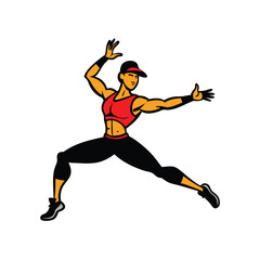Fototapeta premium a male dancer in a performing pose. The silhouette should showcase the man in a dancing pose, isolated on a white background 
