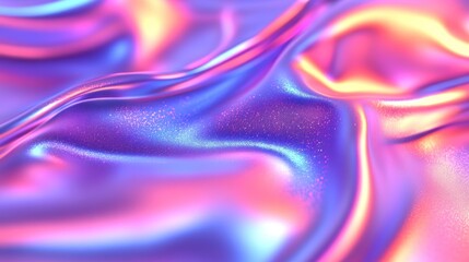 Obraz premium Abstract Holographic Fabric with Pink and Blue Iridescent Hues