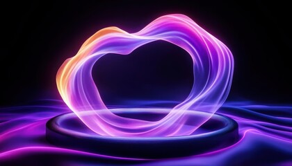 Abstract swirl of colorful light creating a vibrant motion effect against a dark background, perfect for modern visuals.
