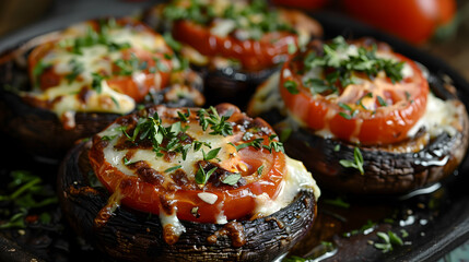 Tomato And Mozzarella Stuffed Portobello Mushrooms