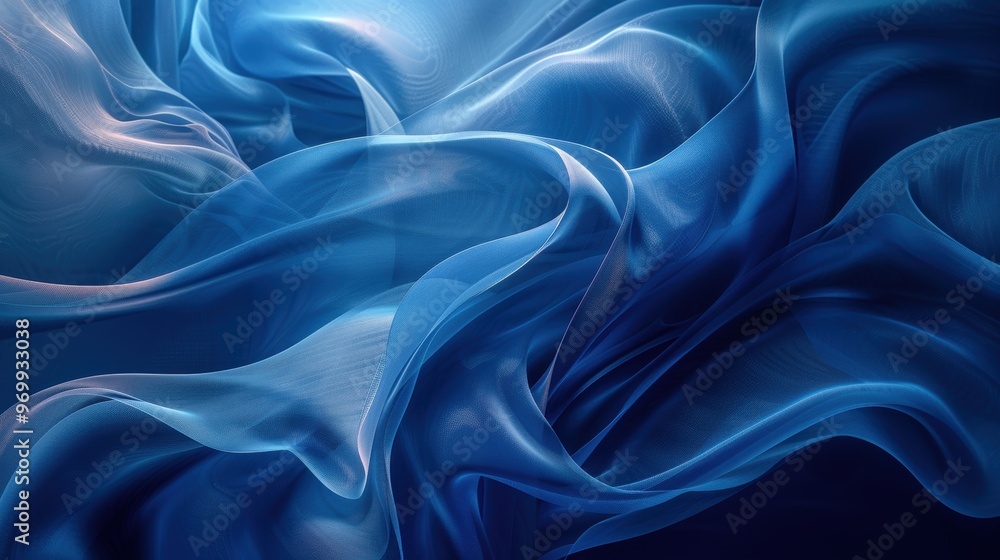 Aufkleber a flowing abstract blue background with soft waves and gradients presenting a serene atmosphere
