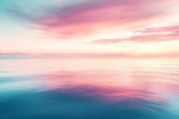 Obraz premium Sunset Over Calm Ocean Waters During Twilight, Creating a Serene Atmosphere at Dusk