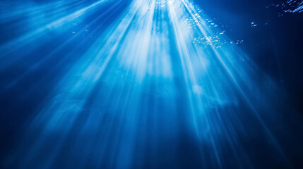 Obraz premium Beams of spotlight on a royal blue background.