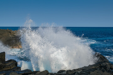 Beautiful coastal landscape on the island of La Reunion, France