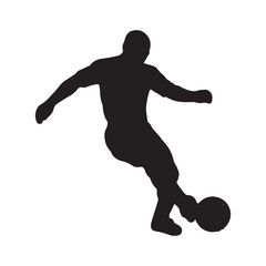 Football player, soccer, isolated vector silhouette. Team sport athlete logo