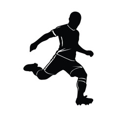 Football player, soccer, isolated vector silhouette. Team sport athlete logo
