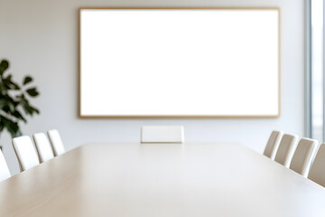 Interior of a Modern Office Boardroom, Sleek Design and Professional Meeting Space