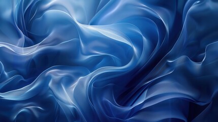Obraz premium Soft flowing abstract blue fabric waves create a tranquil and serene backdrop for any design project