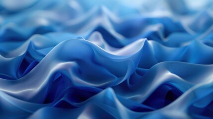 Obraz premium Abstract blue wave patterns create a serene and calm atmosphere in a soft, flowing backdrop