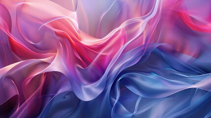 Obraz premium Abstract fabric flow creating vibrant patterns of purple and pink hues in a dreamy composition