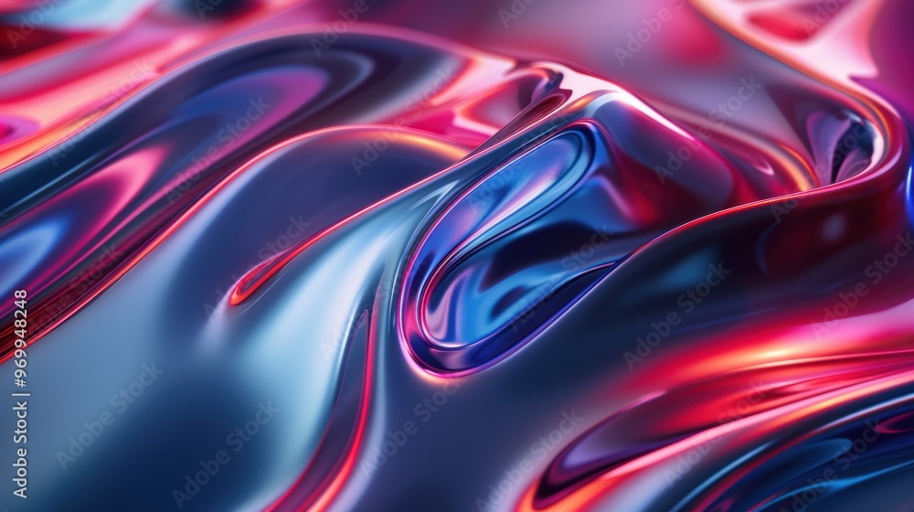 Poster dynamic abstract texture featuring vibrant waves of color and light in a smooth flow