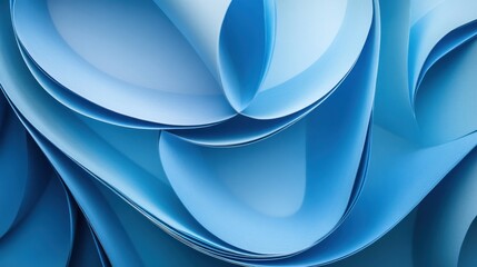 Abstract Blue Paper Curves