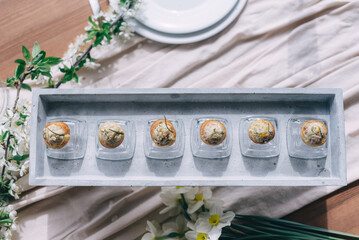 Elegant Canapes on Modern Serving Tray