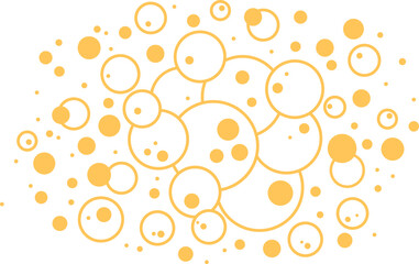 Beer suds background, alcohol liquid splash bubble, cartoon drink foam. Yellow carbonated pattern, soda, fizz. Golden abstract vector illustration