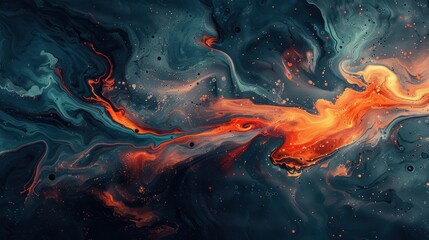 Fototapeta premium Vibrant abstract wallpaper featuring swirling colors and dynamic patterns in a deep, cosmic setting