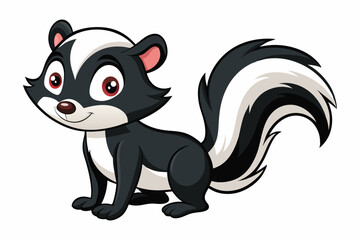 skunk cartoon vector illustration on a white background 