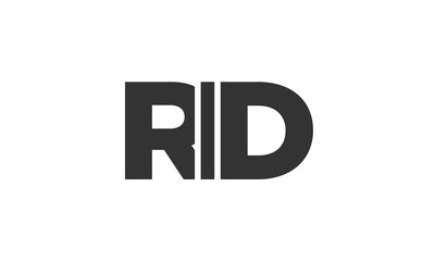 RID logo design template with strong and modern bold text. Initial based vector logotype featuring simple and minimal typography. Trendy company identity.