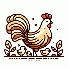 Mother hen with chicks