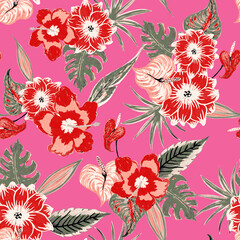 Tropical pattern, Digital print in Repeat (rapport), Tropical seamless Resolution 300 DPI, ideal for fashion, decoration and stationery.
